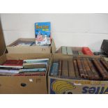 FOUR BOXES CONTAINING MIXED HARDBACK BOOKS INCLUDING WAGNER RING CYCLE, VARIOUS REFERENCE,