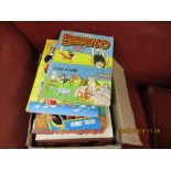 BOX CONTAINING LARGE QUANTITY OF VARIOUS CHILDREN’S ANNUALS INCLUDING BEANO, DANDY ETC