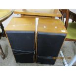 PAIR OF HEAVY WOODEN CASED SPEAKERS