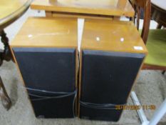 PAIR OF HEAVY WOODEN CASED SPEAKERS