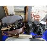 TWO PAIRS OF BINOCULARS VIZ SUPER ZENITH 10X50 TOGETHER WITH CASED JENOPTEM 8X30