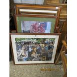 SIX VARIOUS LARGE FRAMED PRINTS