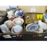 TWO BOXES CONTAINING VARIOUS CLEARANCE CERAMICS ETC