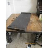 LATE 19TH CENTURY EXTENDING (WIND OUT) SQUARE DINING TABLE, SIZE FOLDED 104CM SQUARE APPROX,