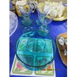 GLASS DESSERT SET AND DRINKING GLASSES