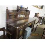 MIRROR BACKED AND GALLERIED SIDEBOARD, WIDTH APPROX 137CM