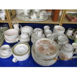 GOOD QUANTITY OF DENBY DINNER WARES INCLUDING PLATES, TEA POT, TUREENS, BOWLS ETC