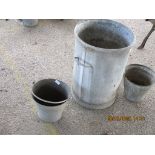 GALVANISED BIN 60 X 467CM PLUS TWO BUCKETS 29 X 23CM