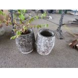 TWO CONCRETE PLANTERS