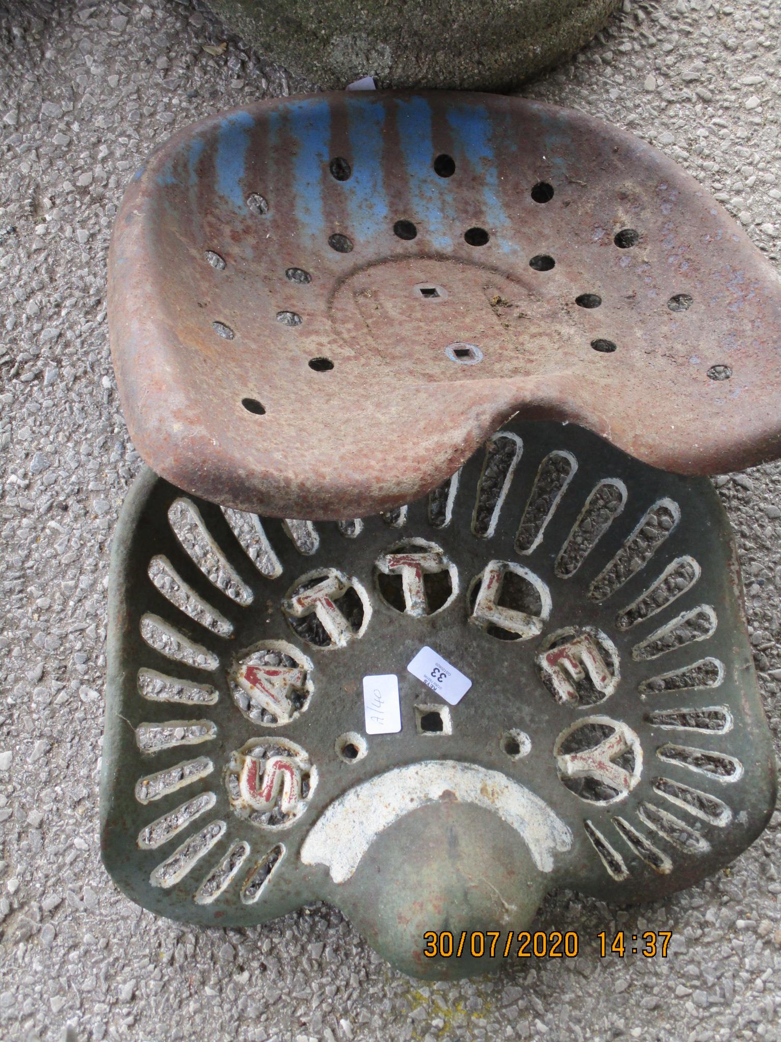 TWO TRACTOR SEATS, SALTLEY-BRANDED