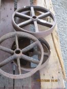 THREE METAL WHEELS, 29CM