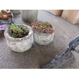 TWO CONCRETE PLANTERS