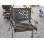 SMALL METAL/WOODEN GARDEN BENCH 63 X 80 X 60CM