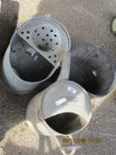 TWO TIN BUCKETS, ONE TIN WATERING CAN