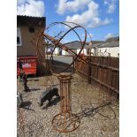 LARGE WROUGHT IRON ARMILLARY/WEATHERVANE 200CM TALL