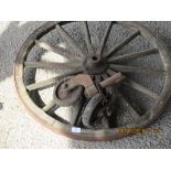 CARTWHEEL AND TWO SMALLER WHEELS, 77CM