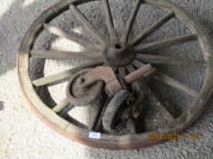 CARTWHEEL AND TWO SMALLER WHEELS, 77CM