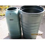 TWO WATER BUTTS, AVERAGING 50CM WIDE X 88CM TALL