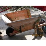 VINTAGE WOODEN WHEELBARROW, LARGE, 88CM X 180CM