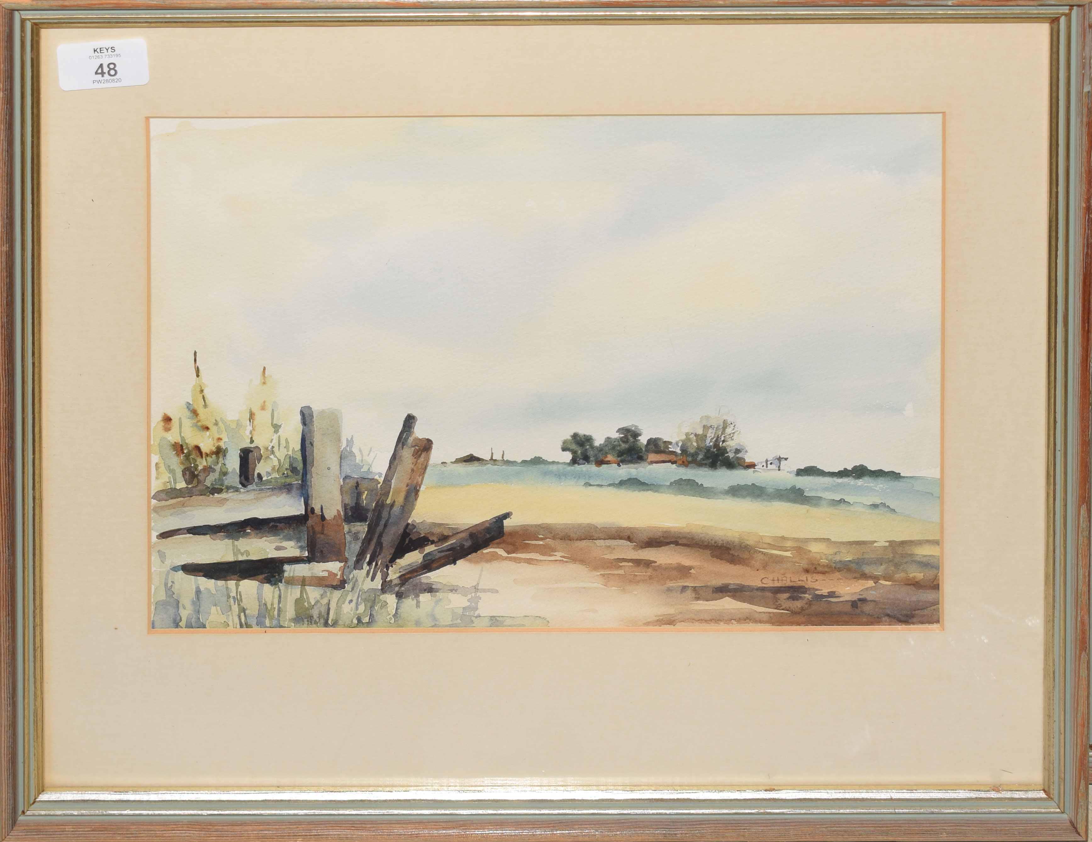 Challis, Landscapes, pair of watercolours, both signed, 23 x 33cm (2)