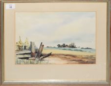 Challis, Landscapes, pair of watercolours, both signed, 23 x 33cm (2)