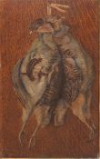 Follower of Michelangelo Meucci, Study of hanging game, oil on panel, indistinctly signed and dated,