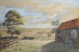 H Edwards, Landscape, pastel, signed lower right, 43 x 65cm