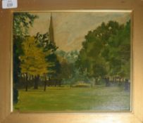 P B H, Parkland, oil on board, initialled and dated 32 lower left, 25 x 29cm