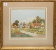 Arthur Trowsdale, "Country Lane near Lymington" and "Rook's Bridge, Somerset", pair of watercolours,