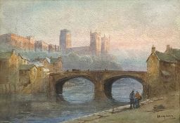 Charles Hannaford, Durham Cathedral and Castle from the river, watercolour, signed lower right, 24 x