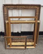 Four Victorian and later gilt gesso picture frames, the largest 71 x 91cm (4)