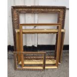 Four Victorian and later gilt gesso picture frames, the largest 71 x 91cm (4)