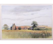 AR Donald Shannon (20th century), Farm in landscape, watercolour, signed lower left, 48 x 72cm