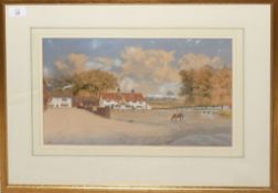 William Frederick Austin, "Pub - Lakenham - Railway into Norwich in background", pen, ink and