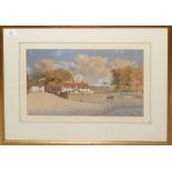 William Frederick Austin, "Pub - Lakenham - Railway into Norwich in background", pen, ink and