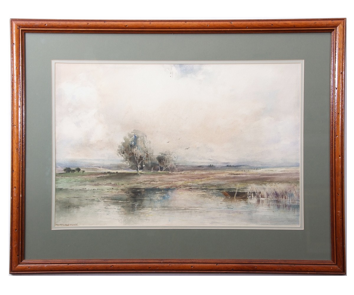 James Stuart Campbell McEwen Brown (1870-1949), Landscape, watercolour, signed lower left, 35 x 52cm - Image 2 of 2