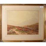 Charles Hannaford, Moorland scene, watercolour, signed lower left, 31 x 41cm