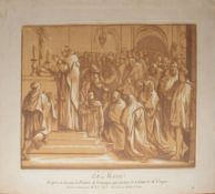 After Nicholas le Sueur, "La Messe - after Polidoro da Caravaggio" Chiaroscuro woodcut and