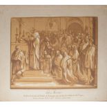 After Nicholas le Sueur, "La Messe - after Polidoro da Caravaggio" Chiaroscuro woodcut and