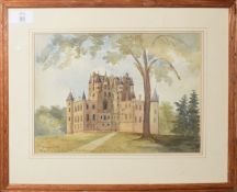 Francis Rouse Boughton, "Glamis Castle - seat of Strathmore", watercolour, signed and inscribed