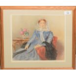 William Buckler, Portrait of a seated lady, said to be Mrs Gibbons, watercolour, signed and dated