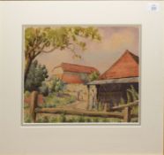 John Rees, Farmstead and lakeland scene, pair of watercolours, both signed, 27 x 37cm (2)