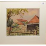 John Rees, Farmstead and lakeland scene, pair of watercolours, both signed, 27 x 37cm (2)