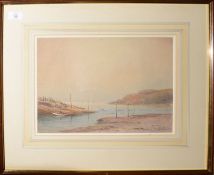 Charles Hannaford, "Evening, Porlock Weir", watercolour, signed and inscribed with title lower