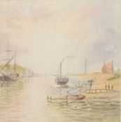 English School (19th century), "Yarmouth harbour", "Yarmouth roads", pair of watercolours, 15 x 19cm