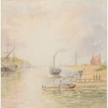 English School (19th century), "Yarmouth harbour", "Yarmouth roads", pair of watercolours, 15 x 19cm