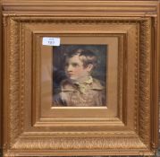 Victorian gilt gesso picture frame, currently containing a print, rebate size of slip 19 x 14cm