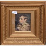 Victorian gilt gesso picture frame, currently containing a print, rebate size of slip 19 x 14cm