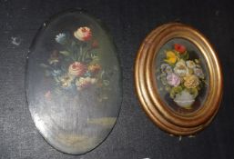 Pair of miniature flower paintings (2)