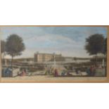 After Rigaud, "A view of the Palace of Chantilli, taken from the Orangery", hand coloured engraving,